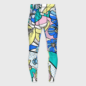 Мужские тайтсы 3D с принтом Яркие цветы в стиле поп арт в Санкт-Петербурге,  |  | art | composition | fashion | flowers | pop art | искусство | композиция | мода | поп арт | цветы