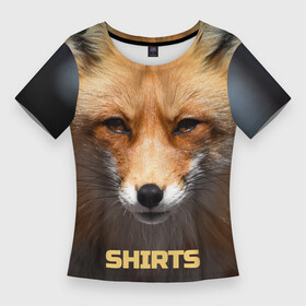 Женская футболка 3D Slim с принтом Рассерженный лис в Санкт-Петербурге,  |  | атака | взгляд | глаза | дерзость | зверь | злой | лис | лиса | отважный | охота | охотник | рыжая | рыжий | сердитый | смелость | хищник | храбрость