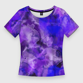 Женская футболка 3D Slim с принтом Космический хаос в Санкт-Петербурге,  |  | клякса | космос | краска | облака | хаос