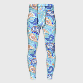 Мужские тайтсы 3D с принтом Турецкий огурец Turkish cucumber blue pattern в Санкт-Петербурге,  |  | blue background | blue pattern | turkish cucumber | в горошек | модный узор | турецкий огурец