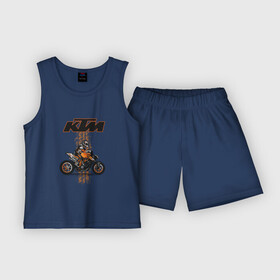 Детская пижама с шортами хлопок с принтом KTM Moto theme в Санкт-Петербурге,  |  | ktm moto | байк | мотогонщик | мотоспорт | мотоциклы