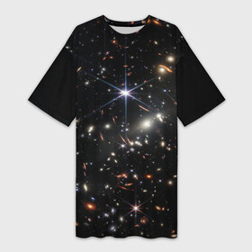 Платье-футболка 3D с принтом Новое изображение ранней вселенной от Джеймса Уэбба в Санкт-Петербурге,  |  | james webb telescope | nasa | space | universe | вселенная | галактика | зведы | звездное небо | звезды в космосе | изображение ранней вселенной | космос | наса | телескоп джеймс уэбб | фото вселенная | фото космос