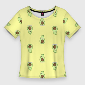 Женская футболка 3D Slim с принтом Авокадики паттерн в Санкт-Петербурге,  |  | авокадики | авокадики паттерн | авокадо | авокадо милашка | желтый | зеленый | милашка | милое | милый | паттерн