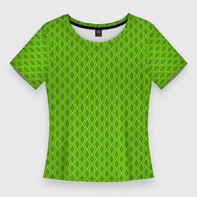 Женская футболка 3D Slim с принтом Зеленые ячейки текстура в Санкт-Петербурге,  |  | абстрактные | абстракция | геометрия | классика | классические | нейтральные | спокойные | узор | узоры