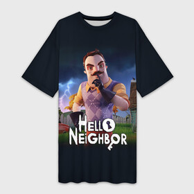 Платье-футболка 3D с принтом Hello Neighbor  игра Привет сосед в Санкт-Петербурге,  |  | hello neighbor | видеоигра | игра | привет сосед | сосед | теодор питерсон