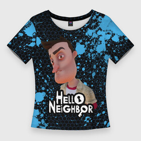 Женская футболка 3D Slim с принтом Hello Neighbor  Привет сосед  Ник Рот в Санкт-Петербурге,  |  | Тематика изображения на принте: hello neighbor | видеоигра | игра | ник рот | привет сосед | сосед | теодор питерсон