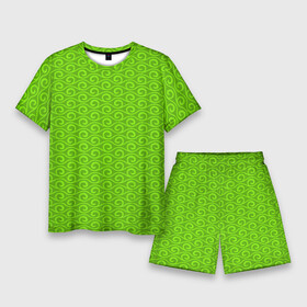 Мужской костюм с шортами 3D с принтом Зеленые волнистые узоры в Санкт-Петербурге,  |  | абстрактные | абстракция | геометрия | классика | классические | нейтральные | спокойные | узор | узоры