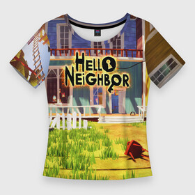 Женская футболка 3D Slim с принтом Hello Neighbor: Дом в Санкт-Петербурге,  |  | hello neighbor | видеоигра | игра | ник рот | привет сосед | сосед | теодор питерсон
