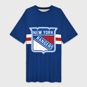Платье-футболка 3D с принтом Нью Йорк Рейнджерс форма в Санкт-Петербурге,  |  | new york rangers | nhl | нхл | нью йорк рейнджерс | хоккей
