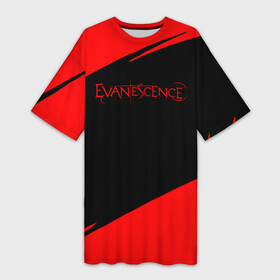 Платье-футболка 3D с принтом Evanescence  в красном цвете в Санкт-Петербурге,  |  | evanescence | punk | rock | альтернативный хип хоп | группа | инди поп | музыка | музыкальное произведение | ноты | панк | регги | рок | синти поп