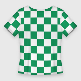 Женская футболка 3D Slim с принтом ФК Ахмат на фоне бело зеленой формы в квадрат в Санкт-Петербурге,  |  | 1958 | ахмат | ахмат сила | грозный | квадрат | сила | фк ахмат | форма | футбол | чечня