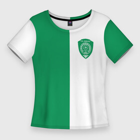 Женская футболка 3D Slim с принтом ФК Ахмат бело зеленая форма в Санкт-Петербурге,  |  | 1958 | ахмат | ахмат сила | грозный | сила | фк ахмат | форма | футбол | чечня