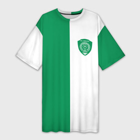 Платье-футболка 3D с принтом ФК Ахмат бело зеленая форма в Санкт-Петербурге,  |  | 1958 | ахмат | ахмат сила | грозный | сила | фк ахмат | форма | футбол | чечня