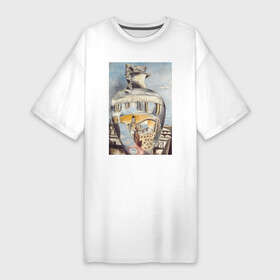 Платье-футболка хлопок с принтом Souvenir of Florence в Санкт-Петербурге,  |  | абстракция | ваза | винтаж | геометрия | картина | классика | минимализм | отражение | синий | треугольник | экспрессионизм