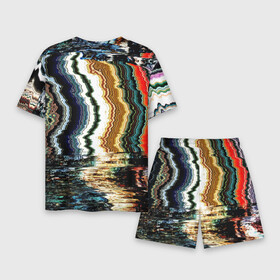 Мужской костюм с шортами 3D с принтом Glitch pattern  fashion trend в Санкт-Петербурге,  |  | abstraction | color | fashion | glitch | pattern | wave | абстракция | волна | глитч | мода | паттерн | цвет