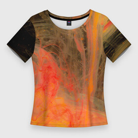 Женская футболка 3D Slim с принтом Абстрактное множество красок  Оранжевый в Санкт-Петербурге,  |  | abstraction | art | artwork | blood | colorful | colors | graphics | paints | patterns | surrealism | sweethuman | sweethumen | абстракция | арт | графика | искусство | краски | кровь | разноцветный | сюрреализм | узоры | цвета
