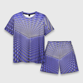 Мужской костюм с шортами 3D с принтом Неоновые кубы  оптическая иллюзия в Санкт-Петербурге,  |  | 3d | 3д | куб | кубы | неон | неоновая | неоновые | неоновый | оптическая иллюзия