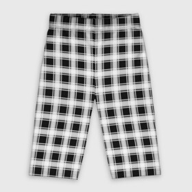 Велосипедки 3D с принтом Black and white tartan check в Санкт-Петербурге,  |  | black and white | tartan | клетка | клетчатый узор | узор в клетку | черно белый | шотландка