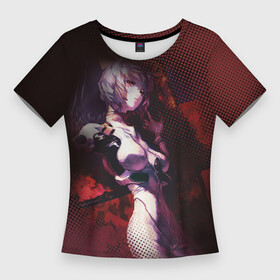 Женская футболка 3D Slim с принтом Рей Аянами девушка с сиреневыми волосами в Санкт-Петербурге,  |  | аниме | ева | евангелион | первое дитя | рей аянами | холодная девушка