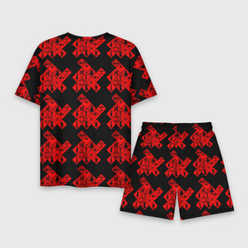 Мужской костюм с шортами 3D с принтом DM Texture в Санкт-Петербурге,  |  | abstraction | black | colorful | minimalism | pattern | red | squares | абстракция | квадраты | красный | красочный | минимализм | текстура | узор | черный