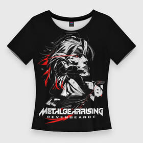 Женская футболка 3D Slim с принтом Metal Gear Rising  game hero в Санкт-Петербурге,  |  | metal gear | metal gear rising | mgr | mgr revengeance | revengeance | мгр | метал гир райзинг | метал гир райзинг ревендженс | метал гир ризинг
