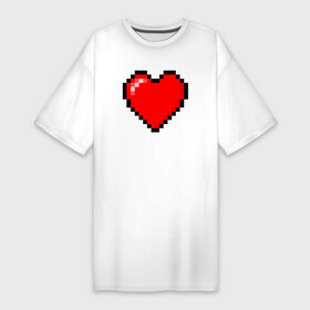 Платье-футболка хлопок с принтом Пиксельное сердце здоровье  Красный в Санкт-Петербурге,  |  | abstraction | art | artwork | colorful | colors | game | graphics | health | heart | meme | memes | patterns | pixel | surrealism | sweethuman | sweethumen | абстракция | арт | графика | здоровье | игры | искусство | мем | мемы | пиксель | разноцветный | 