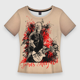 Женская футболка 3D Slim с принтом Джеймс Хетфилд в Санкт-Петербурге,  |  | арт | графика | джеймс хетфилд | металлика | музыка | певец
