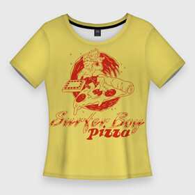 Женская футболка 3D Slim с принтом Stranger Things 4  Surfer boy pizza в Санкт-Петербурге,  |  | stranger things | stranger things 4 | surfer boy pizza | загадочные события | очень странные дела