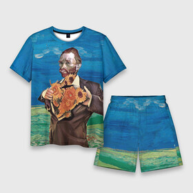 Мужской костюм с шортами 3D с принтом Ван Гог портрет с Подсолнухами в Санкт-Петербурге,  |  | винсент ван гог | мем | подсолнухи | художник | цветы