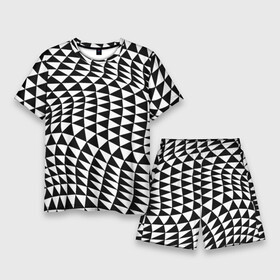 Мужской костюм с шортами 3D с принтом Геометрический паттерн  минимализм в Санкт-Петербурге,  |  | geometry | minimalism | pattern | triangle | wave | волна | геометрия | минимализм | паттерн | треугольник