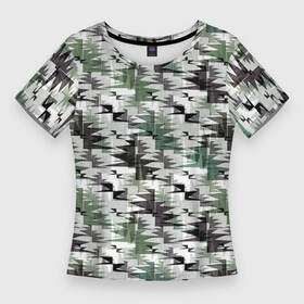 Женская футболка 3D Slim с принтом Абстрактный камуфляжный светлый в Санкт-Петербурге,  |  | abstract | camouflage | geometric | gray | green | khaki | light | military | protective | swamp | zigzag | абстрактный | болотный | военный | геометрический | защитный | зеленый | зигзаг | камуфляжный | маскировочный | светлый | серый | хаки
