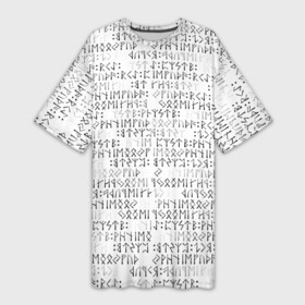 Платье-футболка 3D с принтом Паттерн футарк в Санкт-Петербурге,  |  | patern | pattern | runes | древние знаки | знак рода | знаки | иероглифы | патерн | паттерн | руны | русь | символы | славяне | славянская символика | футарк