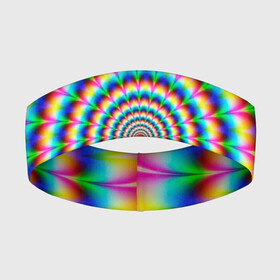 Повязка на голову 3D с принтом Радужная оптическая иллюзия в Санкт-Петербурге,  |  | 3d | 3д | illusion | optic | optical | rainbow | оптическая иллюзия | радуга | радужн | спираль
