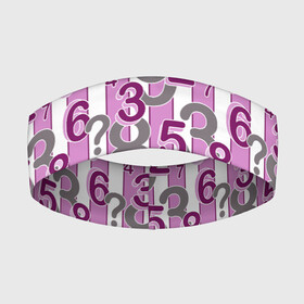 Повязка на голову 3D с принтом Бело розовый узор Арифметика в Санкт-Петербурге,  |  | арифметика | детский принт | математика | полосатый узор | розовый | цифры | школьный узор