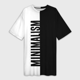 Платье-футболка 3D с принтом MINIMALISM  BLACK AND WHITE в Санкт-Петербурге,  |  | and | black | minimalism | white | белое | белый | минимализм | цвет | цвета | черное | черный