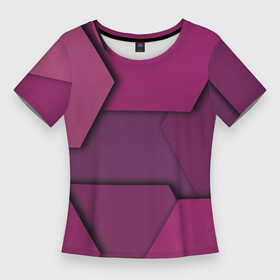 Женская футболка 3D Slim с принтом Геометрические фигуры в движении в Санкт-Петербурге,  |  | 3d | 3д | геометрия | иллюзия | многоугольники | оптическая | фигуры | эффект