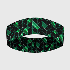 Повязка на голову 3D с принтом Геометрический узор, зеленые фигуры на черном в Санкт-Петербурге,  |  | abstract | black | geometric | geometric pattern | green | green and black | polygons | shapes | striped | stripes | абстрактный | геометрический | геометрический узор | зеленый | зеленый и черный | многоугольники | полосатый | полосы | фигуры