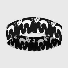 Повязка на голову 3D с принтом Крадущиеся Коты в Санкт-Петербурге,  |  | animals | beast | cat | cute | животные | звери | кот | котейка | котёнок | коты | котэ | кошка | кошки | милый | узор | чёрный