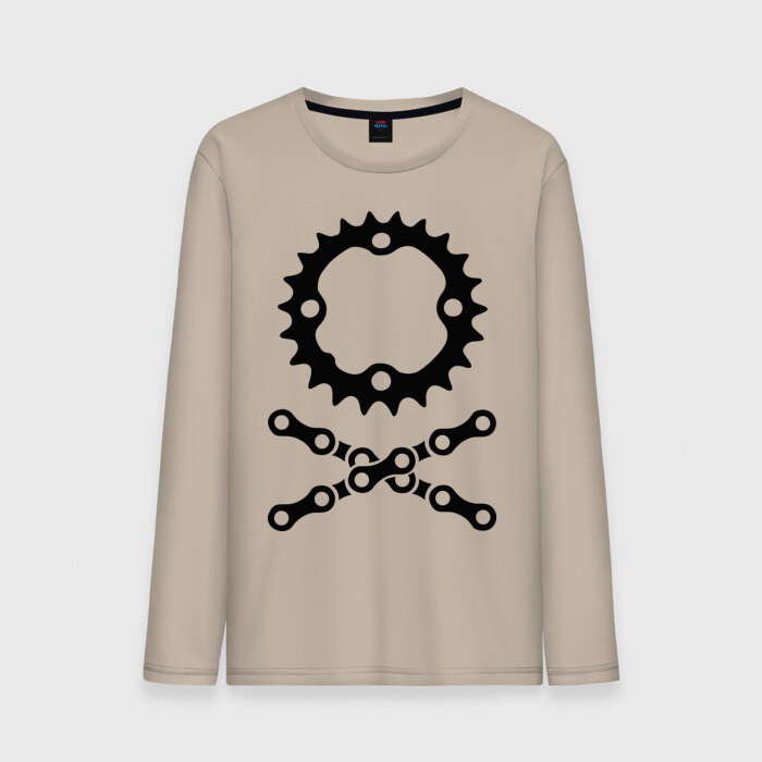 Мужской лонгслив хлопок Велосипедная цепь и звездочка фото