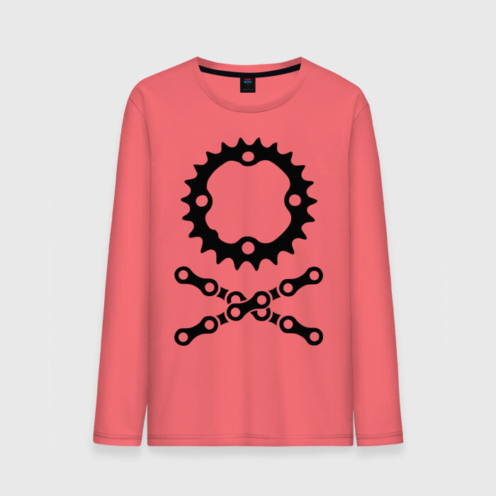 Мужской лонгслив хлопок Велосипедная цепь и звездочка фото