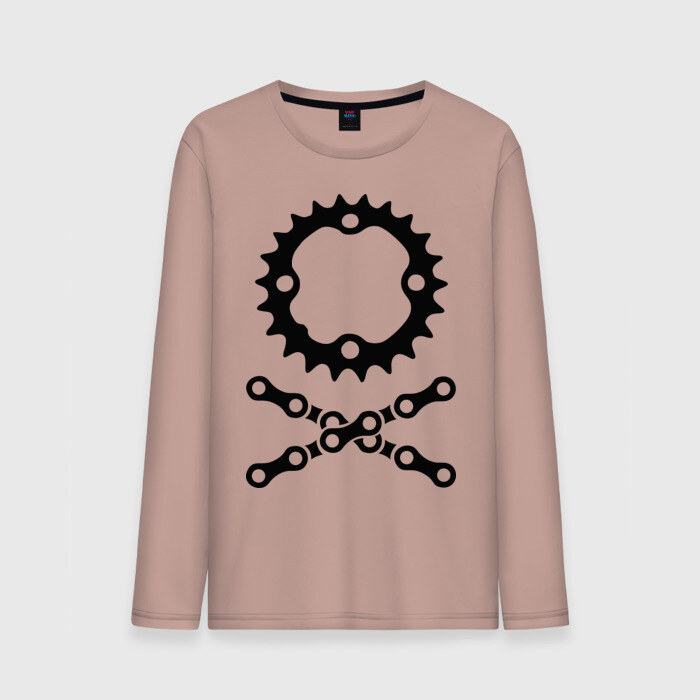 Мужской лонгслив хлопок Велосипедная цепь и звездочка фото
