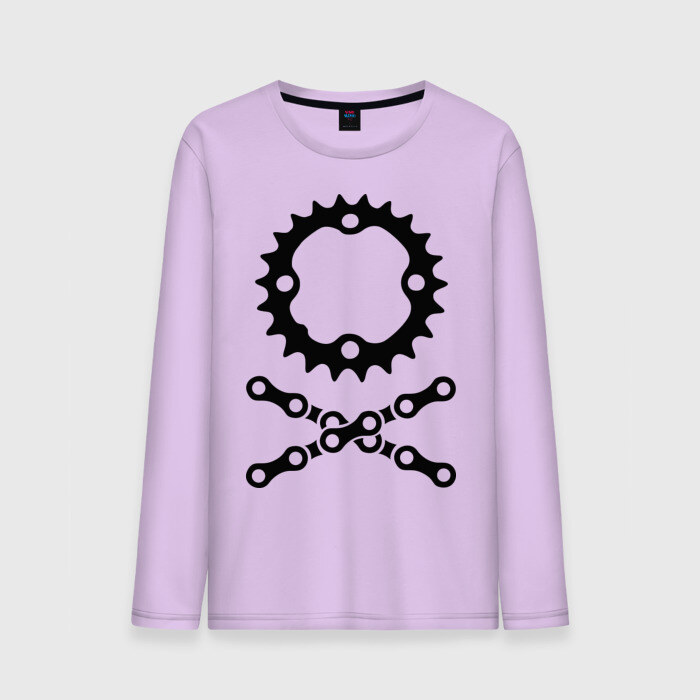 Мужской лонгслив хлопок Велосипедная цепь и звездочка фото