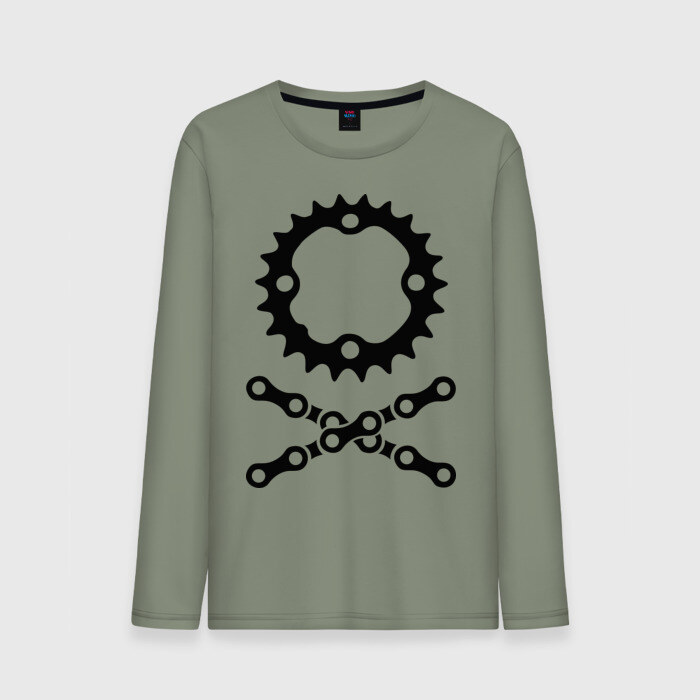 Мужской лонгслив хлопок Велосипедная цепь и звездочка фото