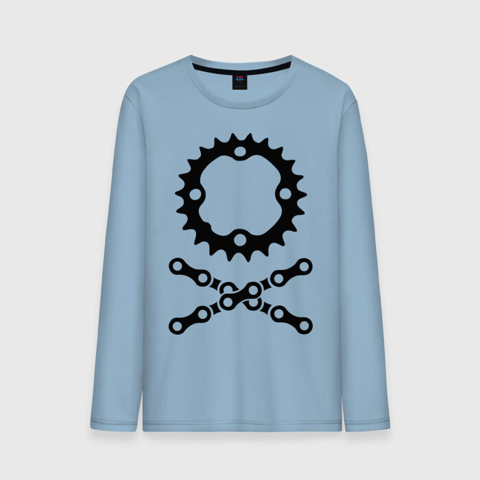 Мужской лонгслив хлопок Велосипедная цепь и звездочка фото