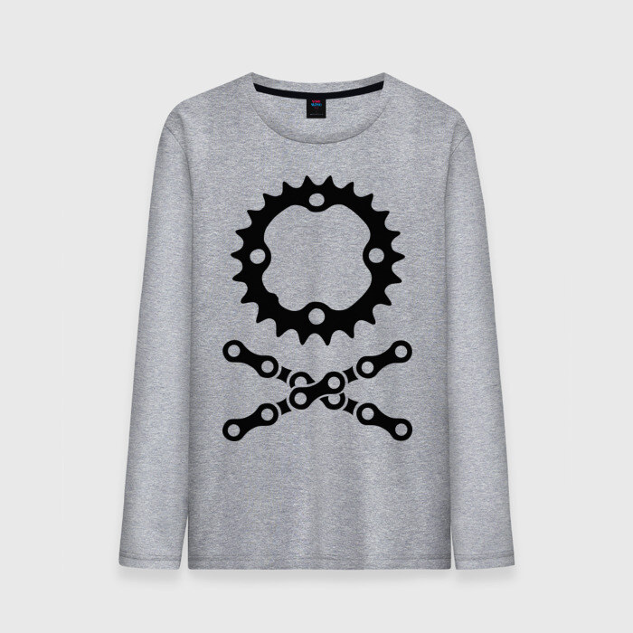 Мужской лонгслив хлопок Велосипедная цепь и звездочка фото