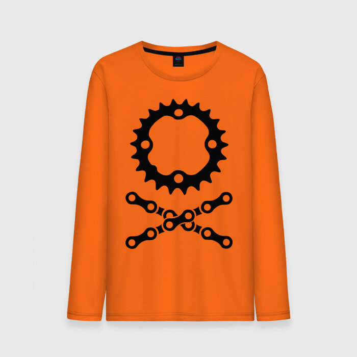 Мужской лонгслив хлопок Велосипедная цепь и звездочка фото