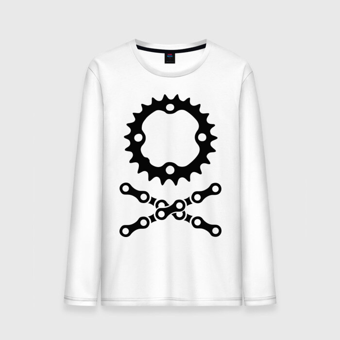 Мужской лонгслив хлопок Велосипедная цепь и звездочка фото