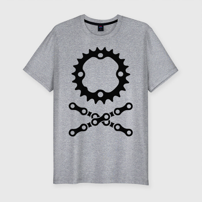 Мужская футболка премиум Велосипедная цепь и звездочка фото
