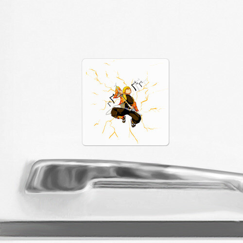 Магнит виниловый Квадрат Agatsuma Zenitsu Kimetsu no Yaiba фото