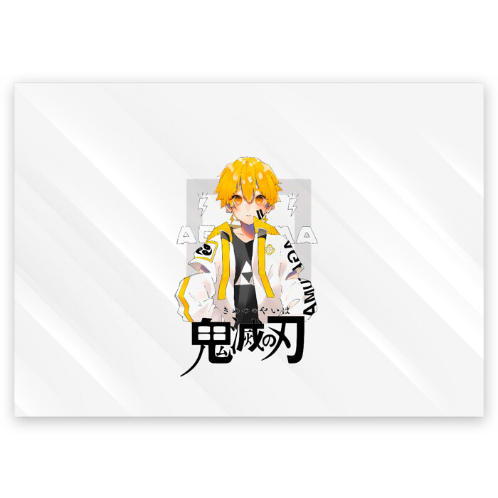 Поздравительная открытка Зеницу Агацума Kimetsu no Yaiba фото